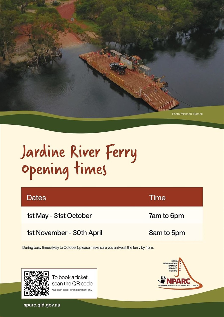 Jardine River Ferry opening times