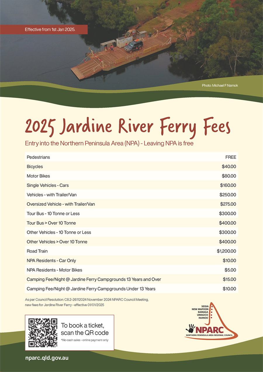 2025 Jardine River Ferry Fees