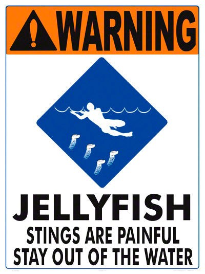 Warning Jellyfish stings are painful stay out of the water