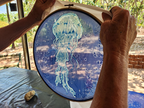 Jellyfish on silk