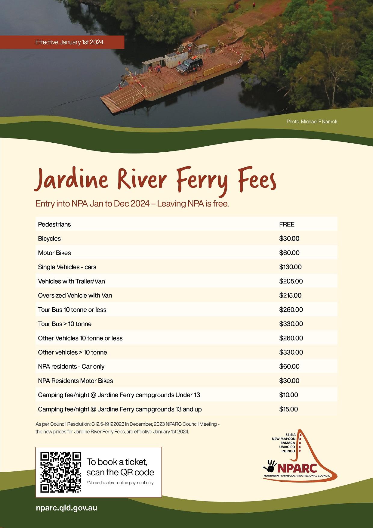 jardine ferry 2024 charges